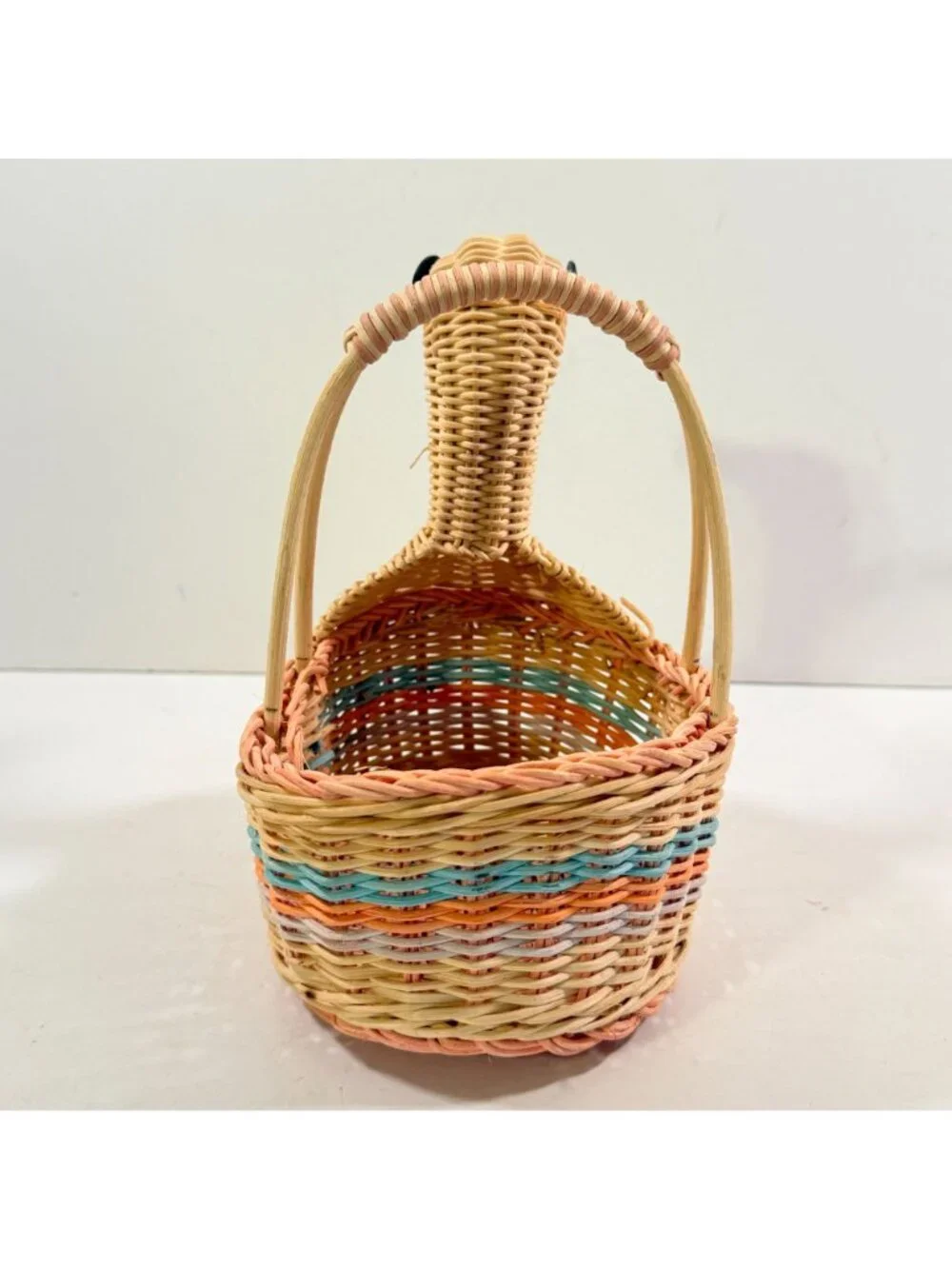Vintage Wicker Duck Basket Garden Planter Kitchen Storage CUTE